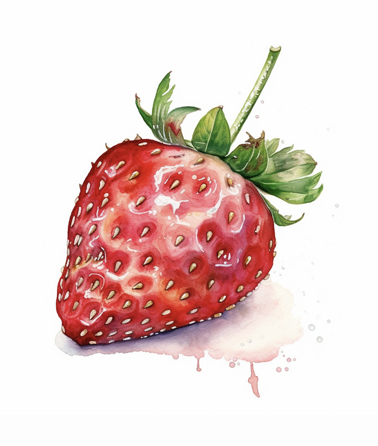 erdbeere aquarell 01